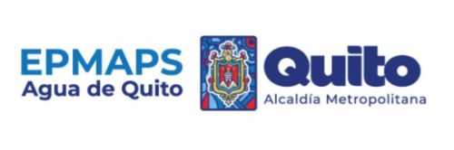 EPMAPS Agua de Quito logo on the left and Quito Alcaldía Metropolitana logo with a city crest in the middle.